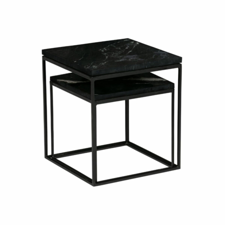 BePureHome Mellow bijzettafels marmer zwart set v 2