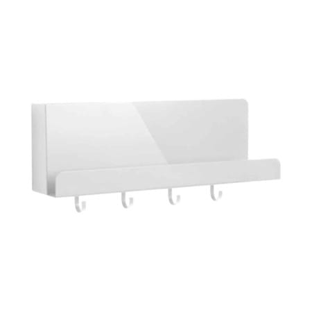 PresentTime Perky wand organizer met kapstok metaal wit - Afbeelding 3