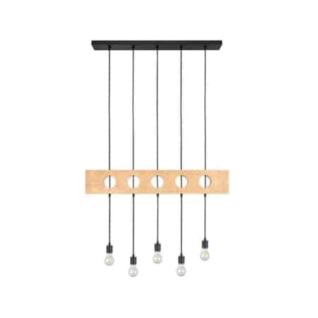 Label51 Timber hanglamp hout metaal zwart