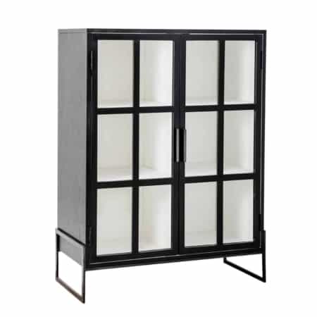 Bloomingville Opal vitrinekast eikenhout zwart - Afbeelding 8