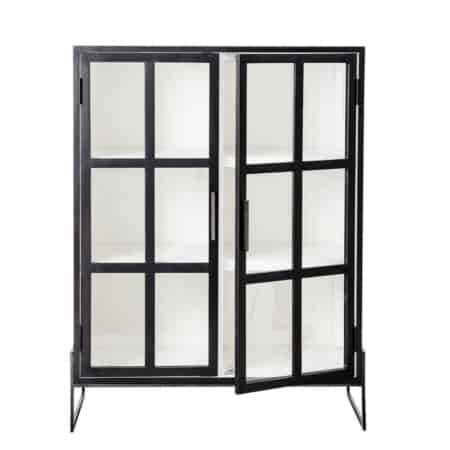 Bloomingville Opal vitrinekast eikenhout zwart - Afbeelding 7