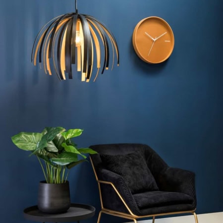 KARLSSON Hue wandklok metaal karamel bruin ø40cm - Afbeelding 3