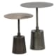 BePureHome Crush bijzettafels metaal antique brass antique zilver set van 2