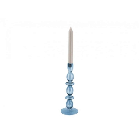 PT Art Bubbles kandelaar glas donkerblauw L