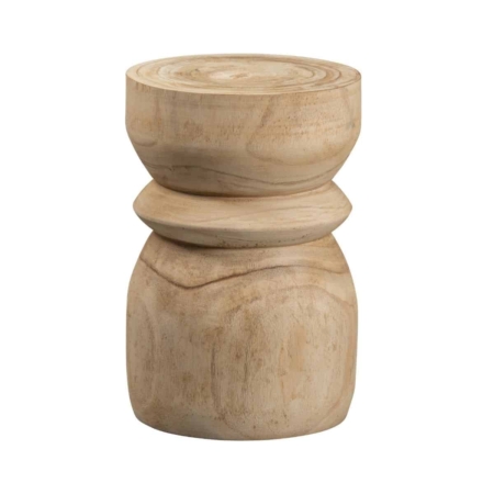 WOOOD Bikkel kruk hout naturel Ø28x40CM