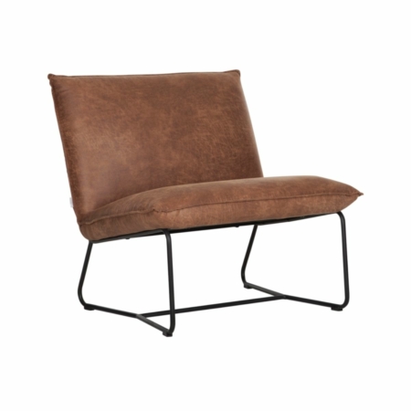 DTP Home River Delaware fauteuil leer cognac