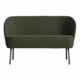 BePureHome Vogue 2-zits bankje fluweel onyx