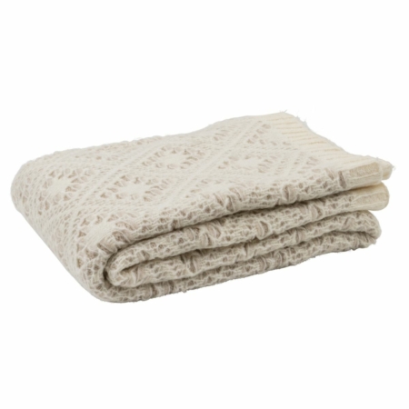 BePureHome Two Tone plaid chunky knit milk 130x170cm