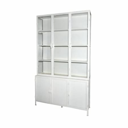 New Routz Detroit vitrinekast - 3-deurs metaal wit - Afbeelding 3