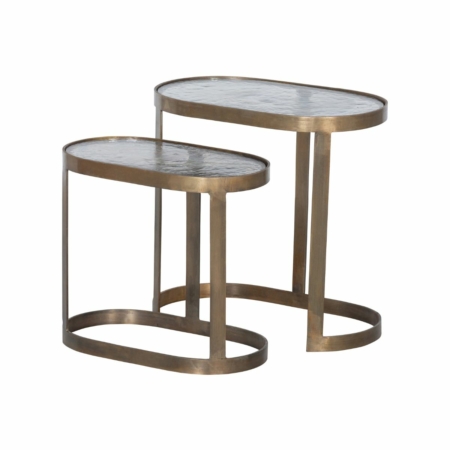 BePureHome Clean bijzettafel metaal glas antique brass set v 2