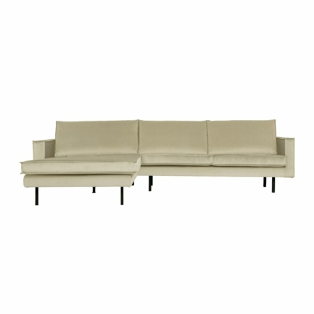 BePureHome Rodeo chaise longue links velvet pistache