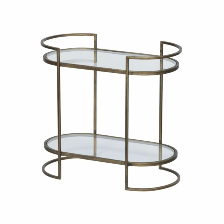 BePureHome Capital sidetable metaal glas antique brass