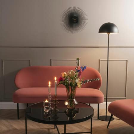 KARLSSON  Peony wandklok metaal zwart - Afbeelding 4