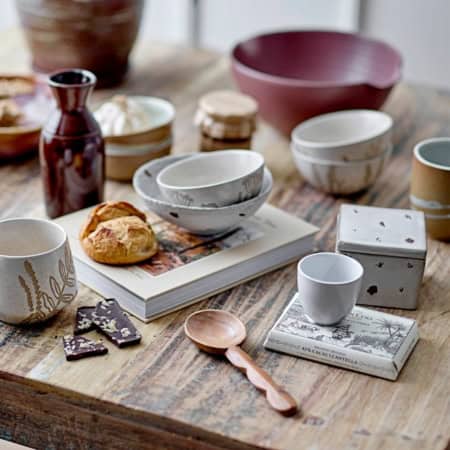 Bloomingville Aiza pot wit met deksel groot 'a - Afbeelding 5