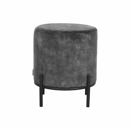 LABEL51 Troy poef velvet antraciet Medium