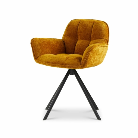 DYYK Doris eetkamerstoel draaivoet fiore cognac