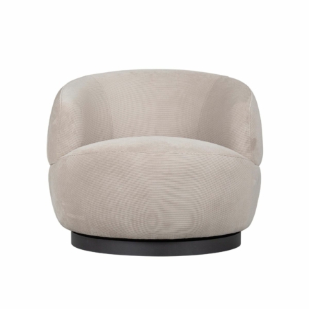 BePureHome Woolly draaifauteuil ribcord naturel