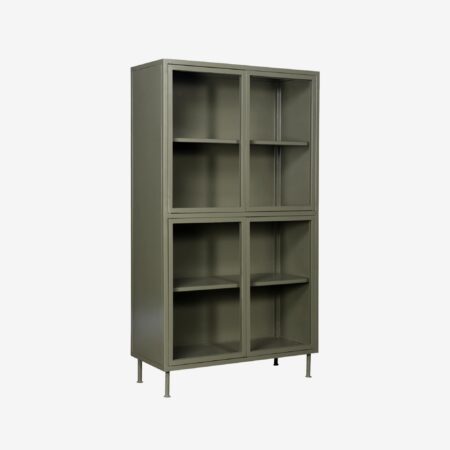 New Routz Sutton vitrinekast metaal olijfgroen