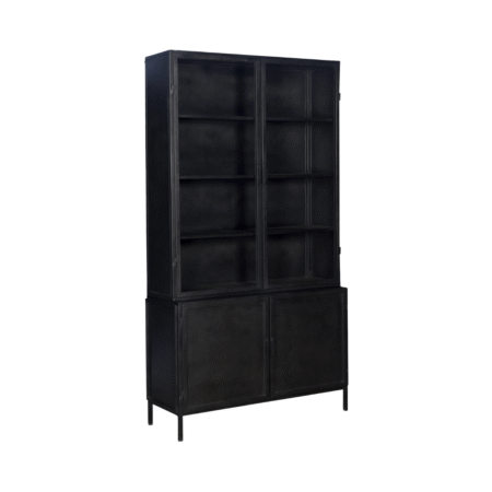 New Routz Garland vitrinekast 4-deurs metaal zwart