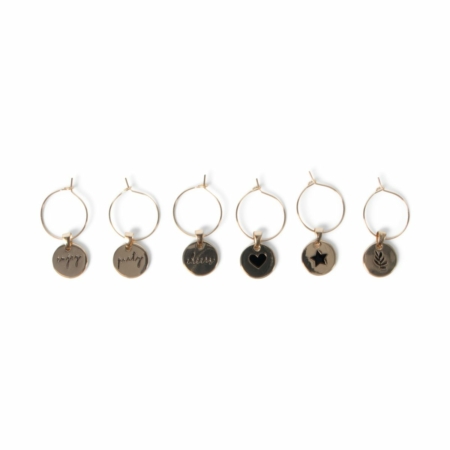 ZES10 Senza wijnglas hangers goud set van 6
