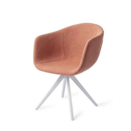 Jesper Home Yuni Eetkamerstoel Coral Crush Turn Wit