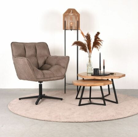 Figure Salontafel - mangohout naturel set van 2 - Afbeelding 3