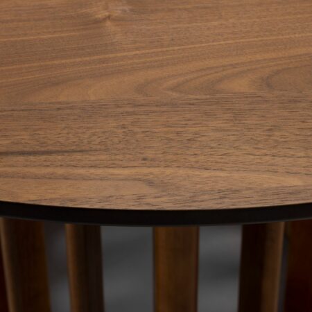 Dutchbone Barlet eettafel rond - walnut 120cm - Afbeelding 3