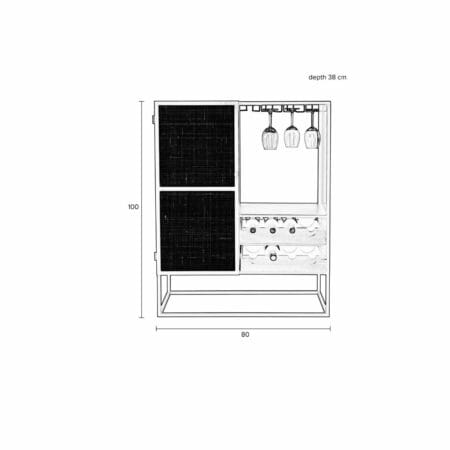 Guuji kast - wijnkast laag - Afbeelding 8